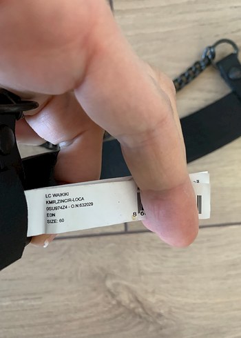 Siyah Deri Tokalı zincirli Çocuk Kemeri beden 60 - Görsel 3