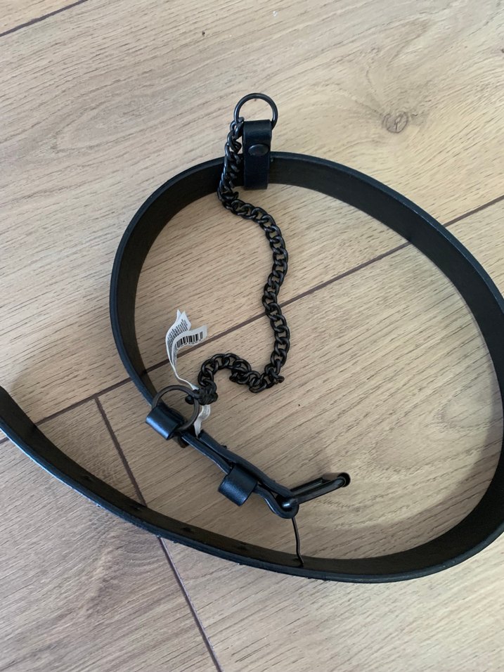 Siyah Deri Tokalı zincirli Çocuk Kemeri beden 60 - Görsel 2