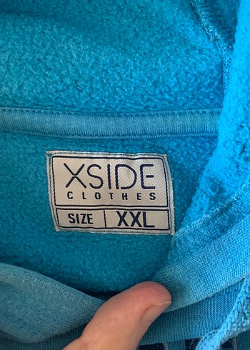 XSİDE turkuaz Mavi Baskılı SweetShort/hoodie - Görsel 4