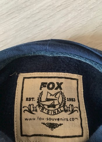 FOX marka Erkek Lacivert Kapüşonlu Baskılı Sweatshirt - Görsel 3