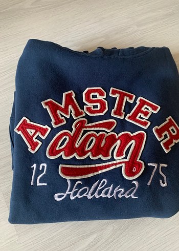 FOX marka Erkek Lacivert Kapüşonlu Baskılı Sweatshirt - Görsel 5