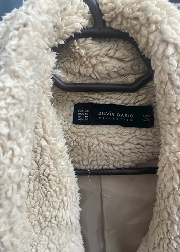 Bej Peluş Kadın Midi Kaban - Görsel 5