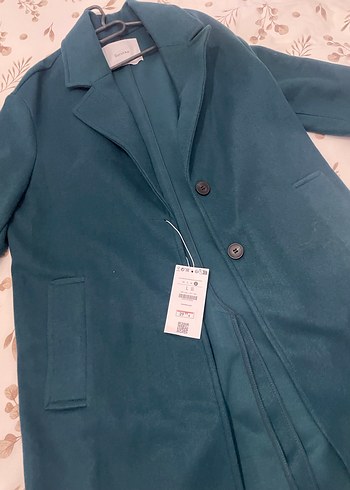 Düğmeli Midi Koyu Mavi Kaban - Görsel 3