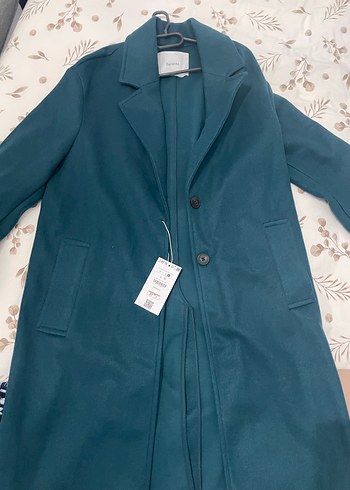 Düğmeli Midi Koyu Mavi Kaban - Görsel 4