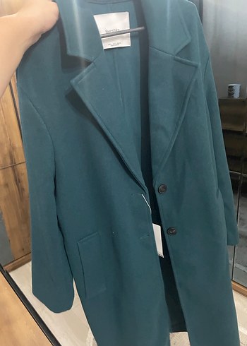 Düğmeli Midi Koyu Mavi Kaban - Görsel 2