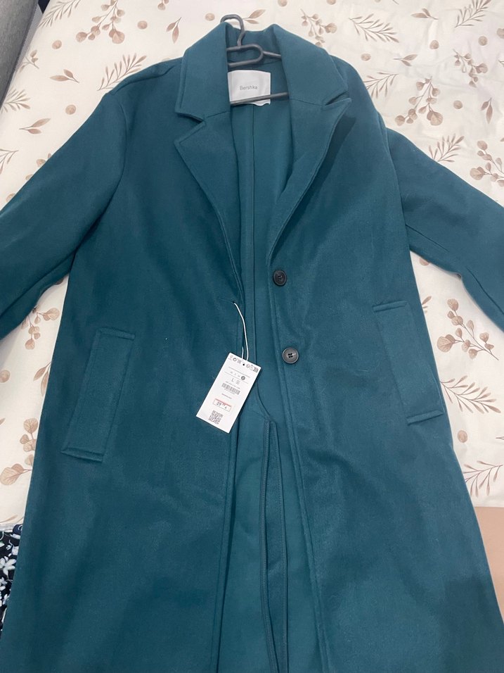 Düğmeli Midi Koyu Mavi Kaban - Görsel 4