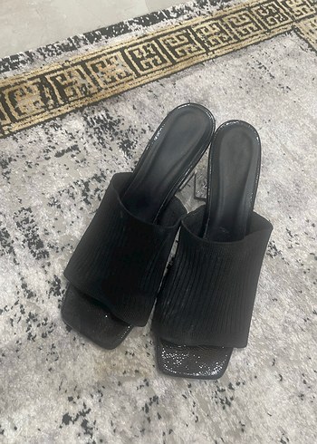 Siyah Kadın Stiletto Topuklu Terlik - Görsel 2