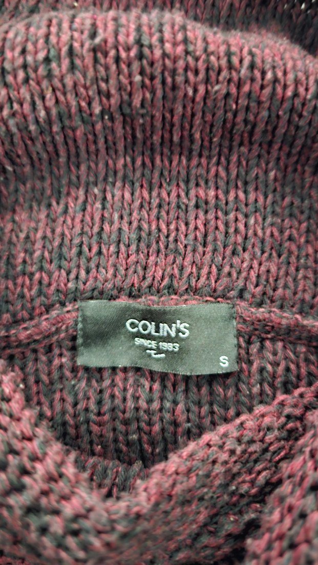 Bordo Boğazlı Örgü erkek Kazak - Görsel 3