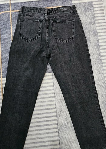 antrasit rengi Düğmeli Kadın Denim Pantolon - Görsel 2