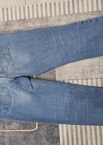 Kadın Mavi Denim Yüksek bel Normal Kesim Günlük Jean - Görsel 2