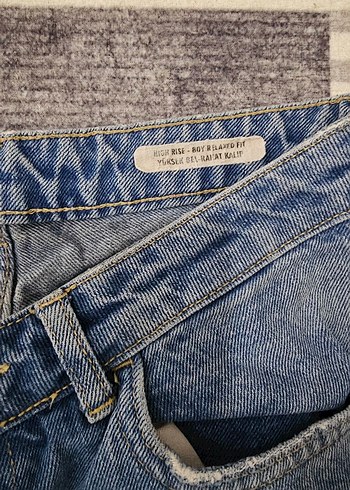 Kadın Mavi Denim Yüksek bel Normal Kesim Günlük Jean - Görsel 3