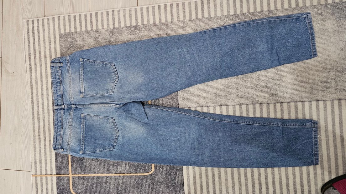Kadın Mavi Denim Yüksek bel Normal Kesim Günlük Jean - Görsel 2