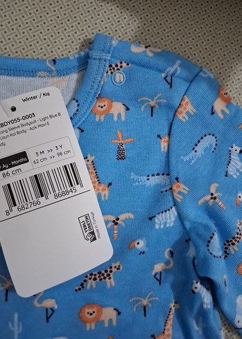 Erkek Bebek Body Uzun Kol Mavi - Görsel 4