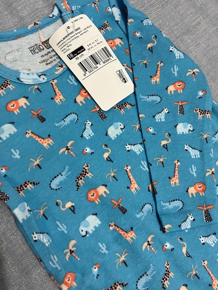 Erkek Bebek Body Uzun Kol Mavi - Görsel 5