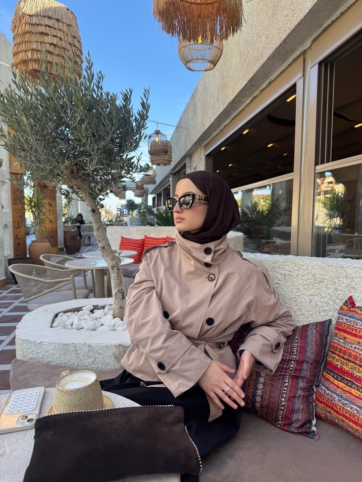 Kadın Camel Trençkot Midi Boy - Görsel 2