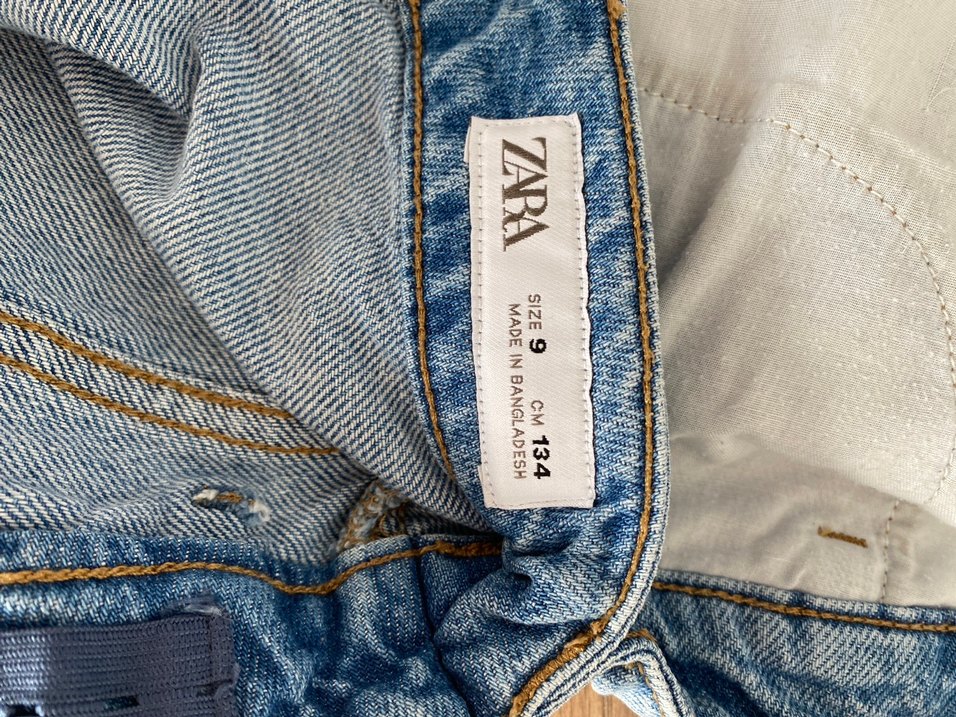 Düğmeli Gri Mavi Kız Çocuk Mini Denim Şort - Görsel 3