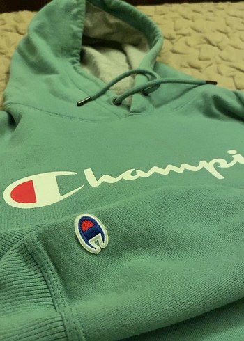 Orijinal Champion Yeşil-turkuaz Kapüşonlu Erkek Sweatshirt - Görsel 2