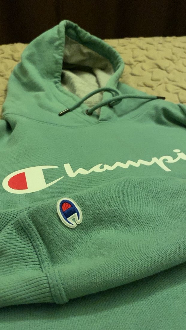 Orijinal Champion Yeşil-turkuaz Kapüşonlu Erkek Sweatshirt - Görsel 2