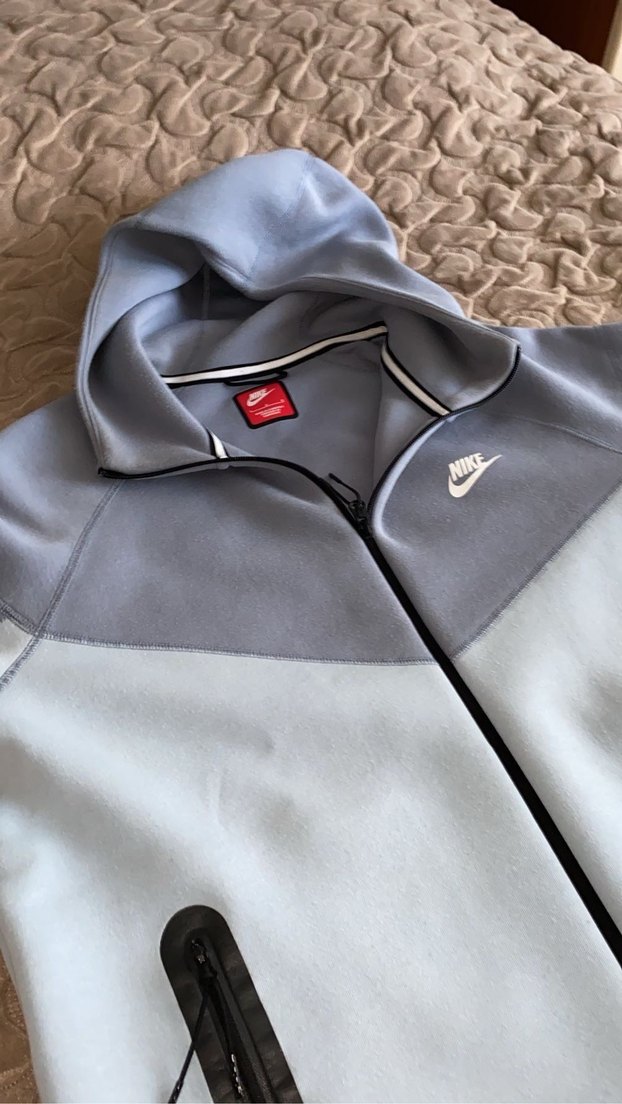 Orijinal Nike Erkek Mavi Tech fleece - Görsel 2