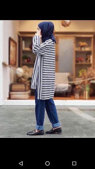 çizgili spor tunik