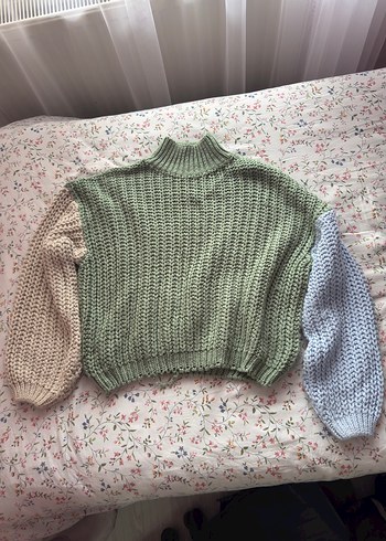 Çok Renkli Triko Kazak - Görsel 3