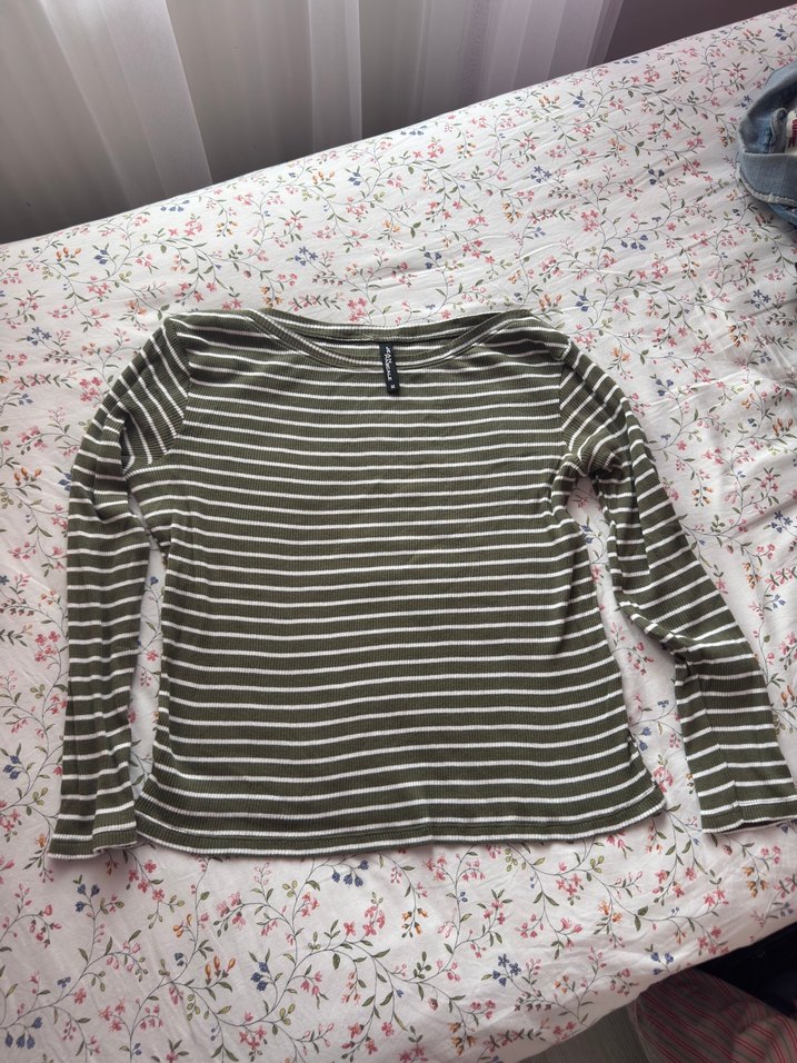 Yeşil/Beyaz Bluz - Görsel 2