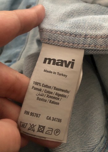 Gri Kapüşonlu Düğmeli Kot Ceket - Görsel 4