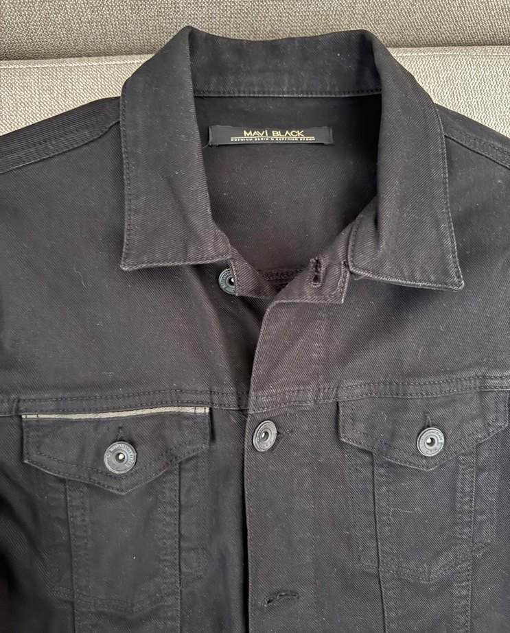 Siyah Unisex Denim Ceket - Görsel 3