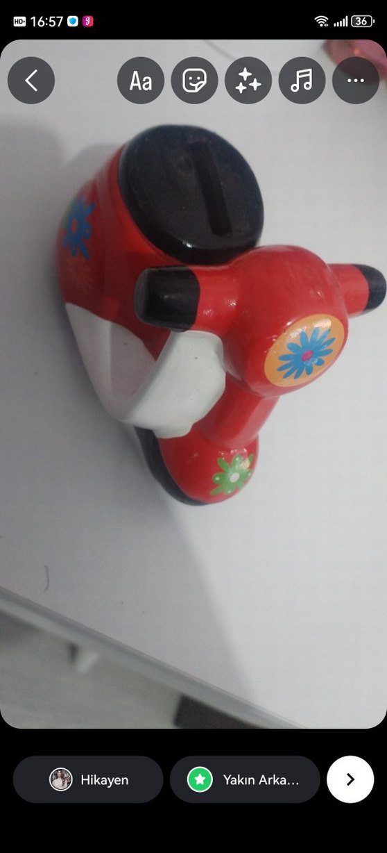 Kırmızı motorsiklet kumbara - Görsel 4