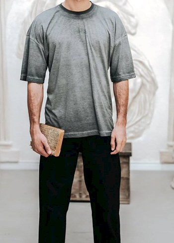 Gri Baskılı Erkek Tişört - Görsel 2