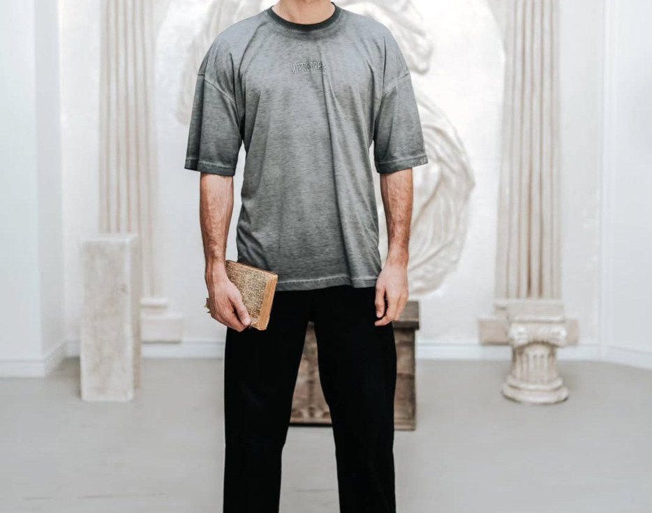 Gri Baskılı Erkek Tişört - Görsel 2