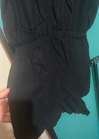 Dantel Detaylı Siyah Mini Tulum - Görsel 8