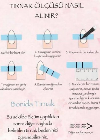 Bonida Pastel Bej Tırnak Ölçü Tablosu - Görsel 2