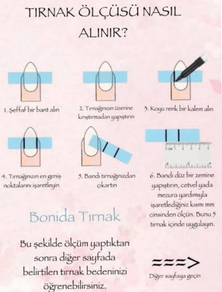 Bonida Pastel Bej Tırnak Ölçü Tablosu - Görsel 2