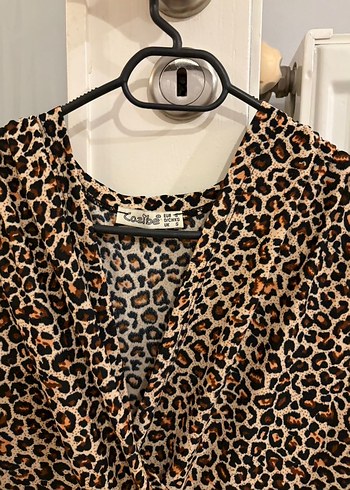 Leopar Desenli Uzun Kollu Kadın Elbise - Görsel 2