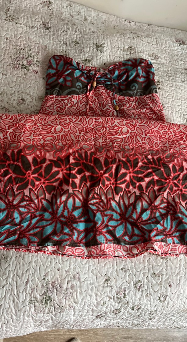 Renkli Bohem boyundan bağlamalı kadın elbisesi yaz için - Görsel 2