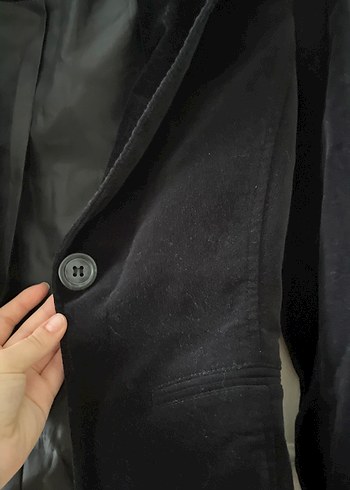 Siyah Süet Mini Blazer Kadın - Görsel 2