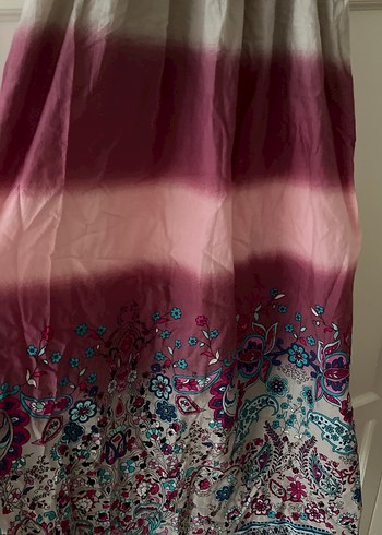 Çiçek Desenli Drapeli Uzun Bohem Elbise - Görsel 3