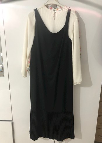 Siyah Kemerli Uzun Hamile Elbisesi - Görsel 2