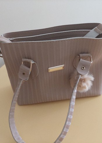 Bej Deri Kadın Günlük Çanta - Görsel 2