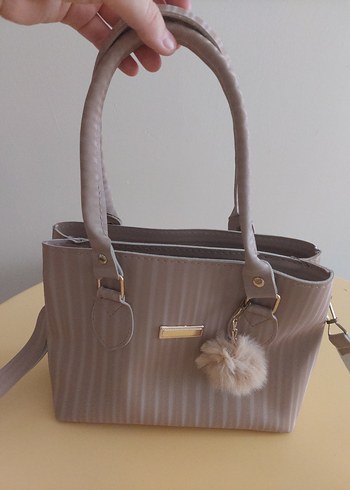 Bej Deri Kadın Günlük Çanta - Görsel 3