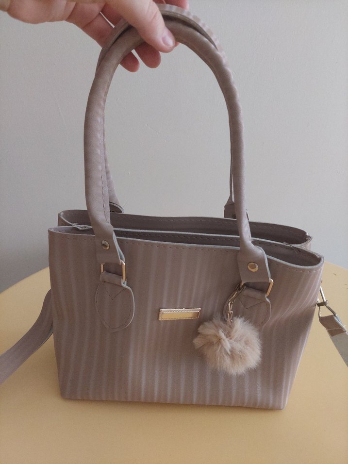 Bej Deri Kadın Günlük Çanta - Görsel 3