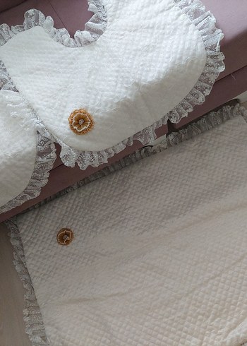 Nakışlı Beyaz Banyo Paspası Seti - Görsel 2