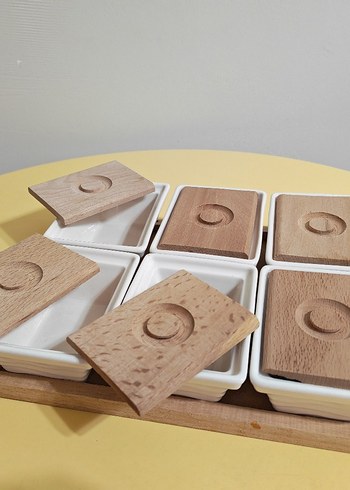 Ahşap Kapaklı 6'lı Saklama Kabı kahvaltılık Seti - Görsel 3