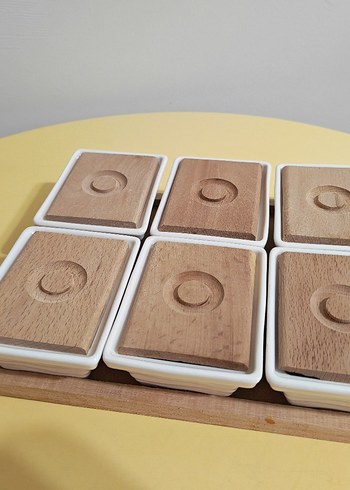 Ahşap Kapaklı 6'lı Saklama Kabı kahvaltılık Seti - Görsel 4