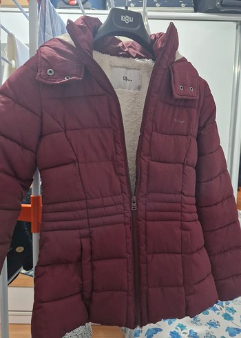 Bordo Kadın Kışlık Kürklü Mont - Görsel 4