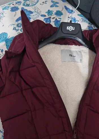 Bordo Kadın Kışlık Kürklü Mont - Görsel 2