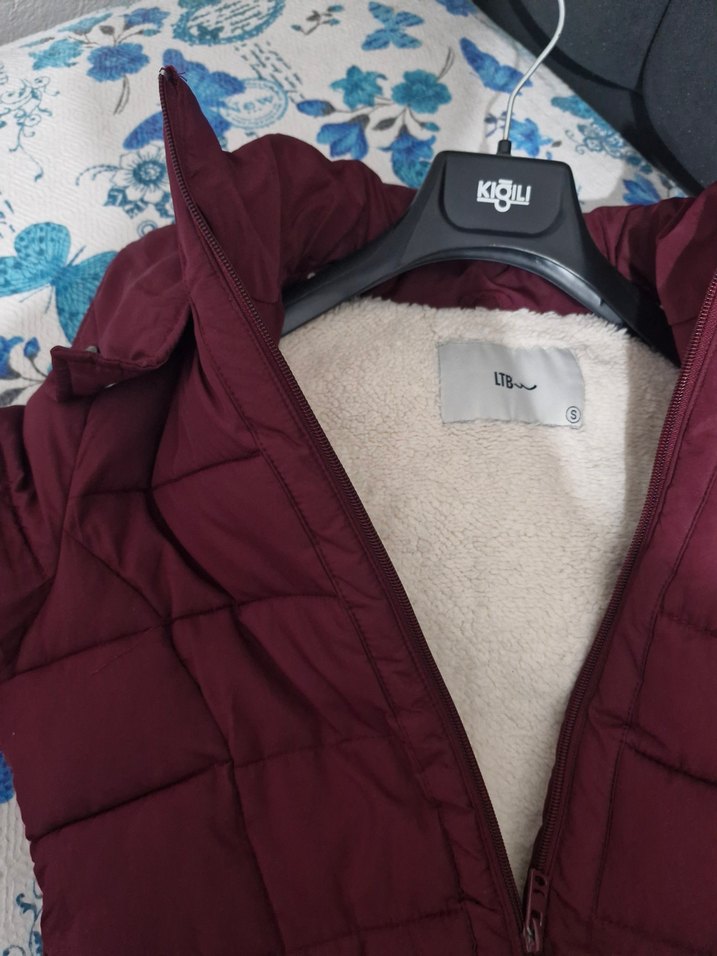 Bordo Kadın Kışlık Kürklü Mont - Görsel 2