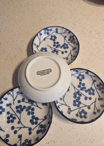 Mavi Desenli Seramik Küçük Tabak Seti - Görsel 2