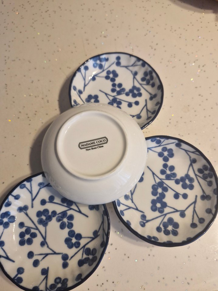 Mavi Desenli Seramik Küçük Tabak Seti - Görsel 2